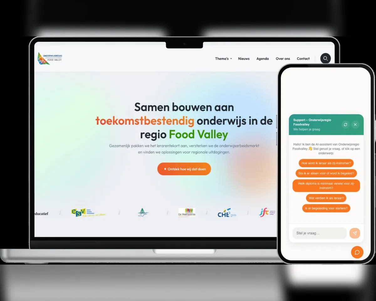 Website en chatbot van Onderwijsregio Foodvalley